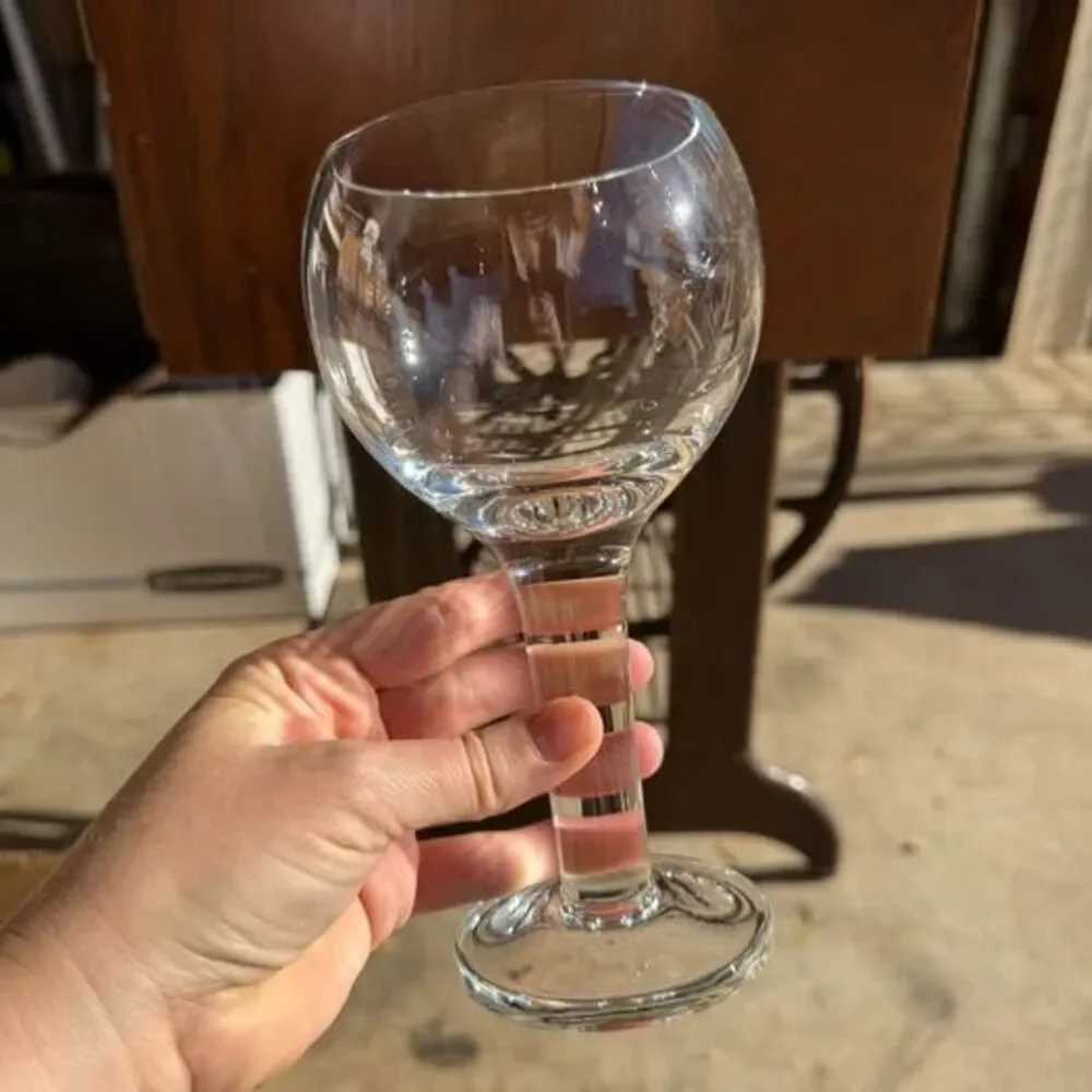 Vintage Crate & Barrel Inga Wine Glasses - Hand Blown, Discontinued, Set of 6